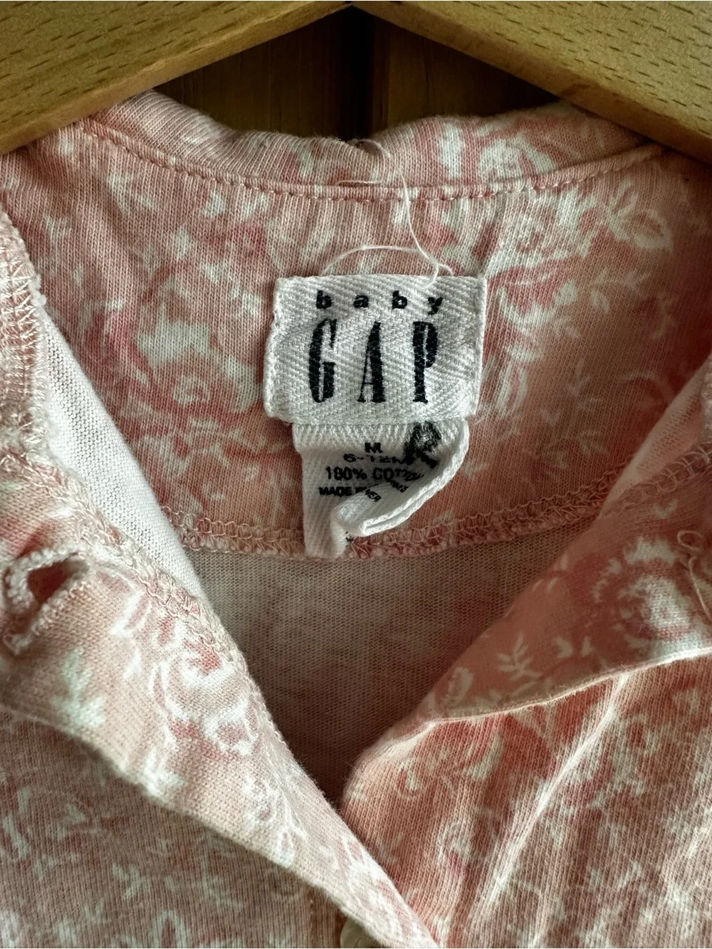 GAP Light Pink Floral Button-Front Pajama Top